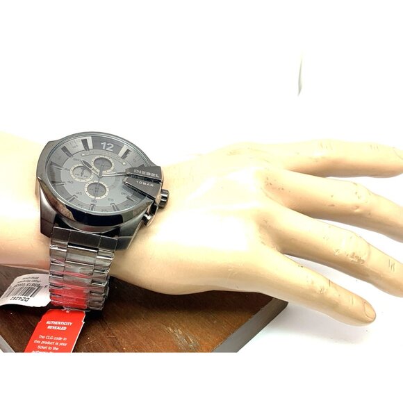 Diesel Men's Watch DZ4282 Quartz Chronograph Gray Dial Gunmetal Steel 52mm - Picture 4 of 13